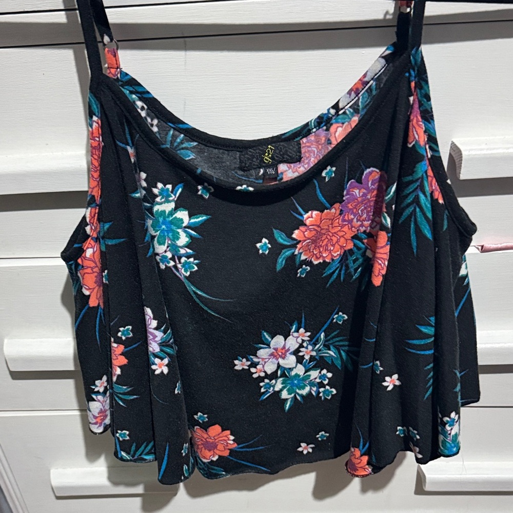 Floral cropped tank
